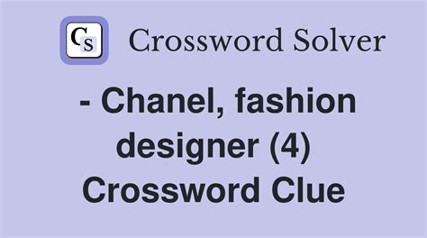 Model Chanel Crossword Clue 